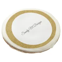 Personalize Gold Glitter Frame Image Your Name Sugar Cookie