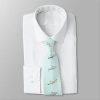 Fish Swimming Colored Pattern Line Art 2 Necktie