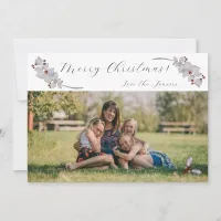 Winter White Photo Christmas Message Holiday Card