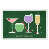 Retro Christmas Cocktails  Acrylic Tray