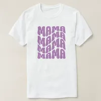 Purple Retro Groovy Cute Mama Mothers Day Mom  Tri-Blend Shirt