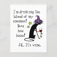 Blood of My Enemies, JK Wine, Black Cat Postcard