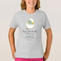 Cute Big Sis-to-Be Announcement Baby Shower Party T-Shirt