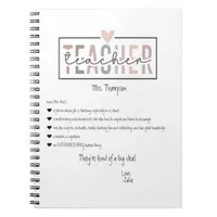 Trendy Retro School Teacher Appreciation Thank You Notebook