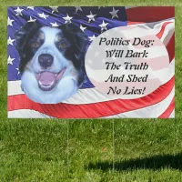 Politics Border Collie and American Flag Sign