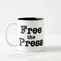 Free the Press, Support Journalists Two-Tone Coffee Mug