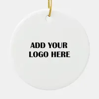 Business Logo and Information Customer Gift Ceramic Ornament