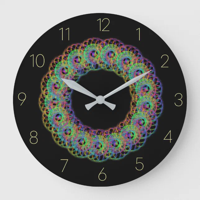 Tourbillons multicolores large clock