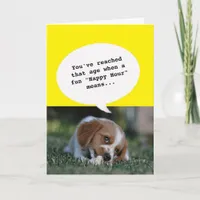 animal photo Happy Hour Getting Old Funny Birthday Card