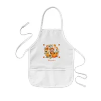 Cute Pumpkin Fairy in Autumn Wreath Kids' Apron