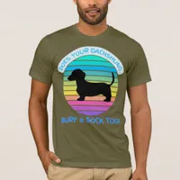 Retro Sunset Does your Dachshund Bury a Sock Too? T-Shirt