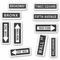 New York City Street Signs Set Sticker