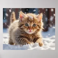 *~* Making Snow Ball Kitty 5:4  Kitten Cat AP68 Poster