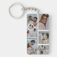 Personalized Photo and Text Photo Collage Keychain