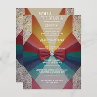 "Colorful Elegant Rainbow wedding RSVP Card