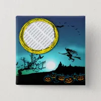 Halloween Witch, Jack o' Lanterns, Photo Frame Button