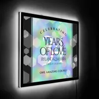 Elegant 34th Opal Wedding Anniversary Celebration LED Sign