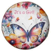 Butterfly in Flowers Girl's Baby Shower Chocolate Covered Oreo