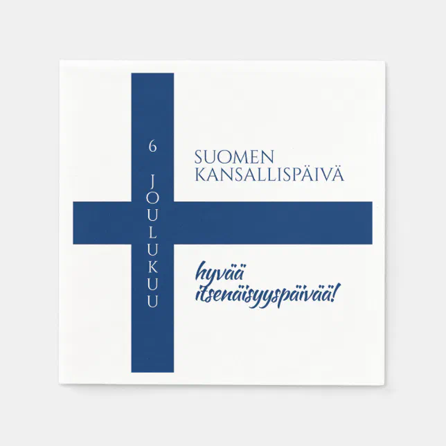 Suomen Kansallispäivä Finnish National Day Flag Napkins