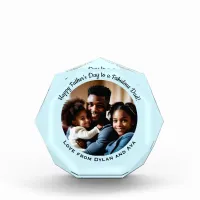 Father's Day Fabulous Dad Custom Photo Ice Blue Acrylic Award