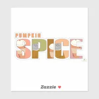 Pumpkin Spice Autumn Word Fun Time Sticker