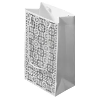 Black and White Geometric Squares Pattern Gift Bag