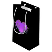 Elegant, Romantic Purple Heart with Flourish  Small Gift Bag