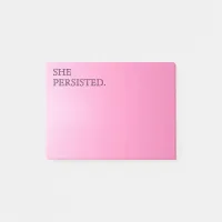 Pink Typography "She Persisted." Post-it Notes