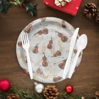 Music Notes Violin Christmas Holiday Paper Plates