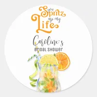 Cocktail Aperol Spritz Italian Style Bridal Shower Classic Round Sticker