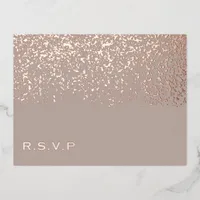 Glitter Wedding RSVP Foil Holiday Postcard