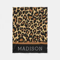 Leopard Cheetah Animal Print Pattern Baby Girl Fleece Blanket