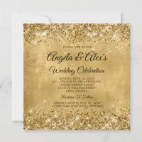 Glittery Gold Elegant Wedding Invitation