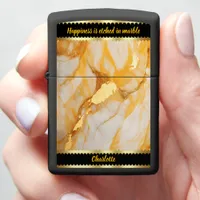 Elegant marble with golden veins and warm hues zippo lighter