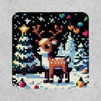 Christmas Reindeer Winter Wonderland Pixel Art Patch