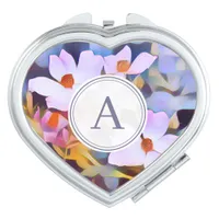 Purple and Blue Tropical Flowers Compact Mirror