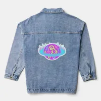 Epic Neon Saturn Flaming Planet Fun Denim Jacket