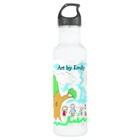 Add your Child's Artwork to this  Stainless Steel Water Bottle