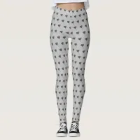 Gray Heart Pattern Balloons Fun Girly Chic Gray Leggings