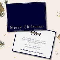 Simple Elegant Merry Christmas Custom Logo Foil Holiday Card