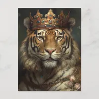 Fairytale Tiger in a Crown Postcard