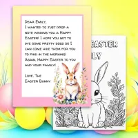 Watercolor Easter Bunny and Floral Design