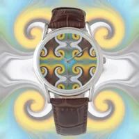 Colorful, retro feather ornament    watch