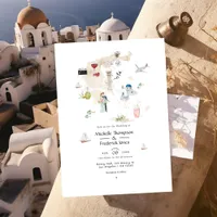 Map of Greece Destination Wedding Photo Invitation