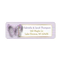 Purple and Gold 3D Butterfly Return Address Label