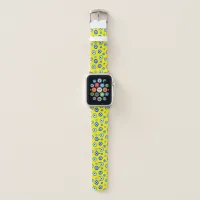 Yellow Blue Greek Eye Circle pattern Apple Watch Band