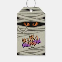 Mummy Eyes Halloween Orange ID685 Gift Tags