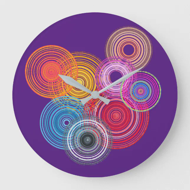 Multicolored circles large clock