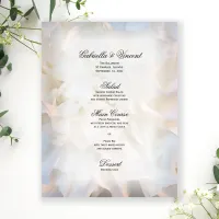 White Carnation Floral Wedding Menu