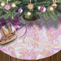 Nautical Beach Collage Hot Pink ID840 Brushed Polyester Tree Skirt